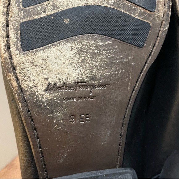 Salvatore Ferragamo Black Loafers Sz 9 EE - Picture 12 of 13